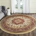 thumbnail image 3 of SAFAVIEH Lyndhurst Miranda Floral Area Rug, Ivory/Red, 3'3" x 3'3" Round, 3 of 6