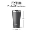 thumbnail image 5 of RTIC 16 oz Ceramic Lined Insulated Essential Pint Tumbler, Splash Resistant, Graphite, 5 of 6