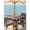 thumbnail image 2 of Outdoor Tablecloth with Umbrella Hole and Zipper, Christmas Pink Truck Square Table Cloth 54x54 Inch Waterproof Tablecloth, Xmas Tree Farmhouse White Black Plaid Picnic Table Cover for Patio Camping, 2 of 7