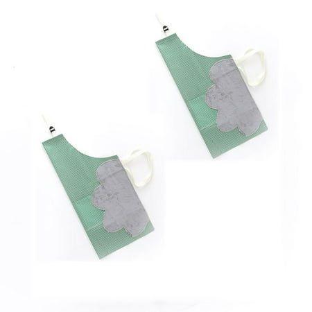 

aterproof Strip Apron Kitchen Cooking Adjustable Wipe Hands Pocket Pinafore