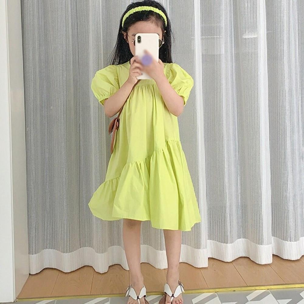 CUTELOVE Girls Summer Solid Color Round 