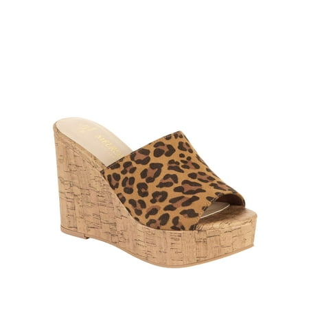 Leopard Platform Pumps - Melrose Ave Women's No Rush Vegan Platform Slide