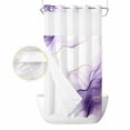 thumbnail image 2 of Marble Purple No Hook Shower Curtain Waterproof,Bathroom Curtains with Snap in Liners and See Through Top Window,Gold White Modern Gradient Ocean Ripple Hotel Style Bathtub Curtains Shower 54"Wx78"L, 2 of 8
