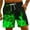 Green, variant on Men's Swim Trunks Flame Printed Beach Board Shorts with Pockets Cool Bathing Suits Pants Green