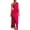 Deep Rose, variant on Women's One Shoulder Satin Dress with High Slit Ruched Silhouette for Evening Wear Glamorous Look 95% Cotton 5% Spandex