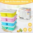 thumbnail image 6 of Bento Lunch Box Snack Container with Dividers,5 Pack AILKIN 600ML Bento Snack Containers for Adults Food Storage Containers Tray with Lid 4 Compartments Snackle Box for Traveling,Multicolor, 6 of 8