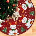 thumbnail image 4 of Christmas Tree Skirt Red Faux Fur Classic Pattern Tree Skirt Soft Plush Tree Mat Furry Xmas Tree Base Cover for Winter Holiday Party Home Christmas Decoration 35.43x35.43inch, 4 of 7