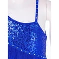 thumbnail image 5 of DPOIS Girls Shiny Tassel Fringe Dance Dress Jumpsuit Royal Blue 10, 5 of 7