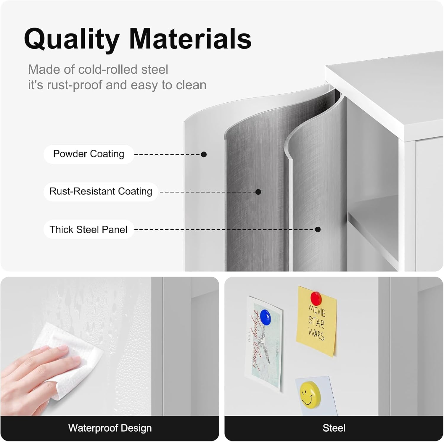 Tall Bathroom Storage Cabinet,Slim Tall Metal Cabinet with Open Compartment,Freestanding Narrow Stroage Cabinet for Bathroom, Entryway, Slim Pantry,Living Room,White