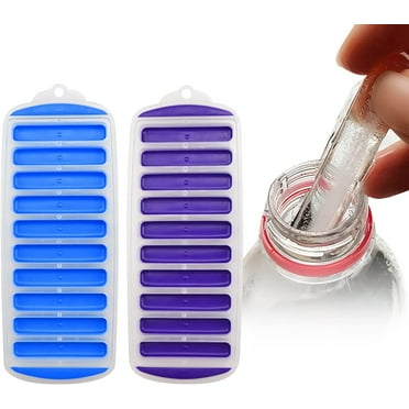2 PCS Silicone Narrow Ice Stick Trays, Ice Cube Tray, LFGB Certified and BPA Free, Stackable Durable, Dishwasher Safe, Ideal for Sports and Water Bottles