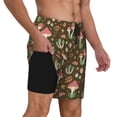 thumbnail image 2 of Kdxio Mushrooms And Autumn Print Men'S Swim Trunks With Compression Liner 7 Inch Inseam Quick Dry Swim Shorts, 2 of 7