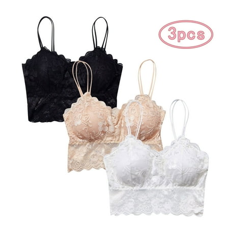 

NECHOLOGY Christmas Corsets for Women Lingerie 3PCS Ladies Lace Strapless Underwear Strapless Padded Back Bra Lingerie for Women Underwear Beige White Black Large