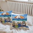thumbnail image 5 of Summer Vacation Outdoor Pillow Covers Pack of 2 Ocean Beach Wood Sun Umbrella Waterproof Throw Pillow Covers Decorative Cushion Cases for Patio Garden Tent Balcony Couch 16x16 inch, 5 of 8