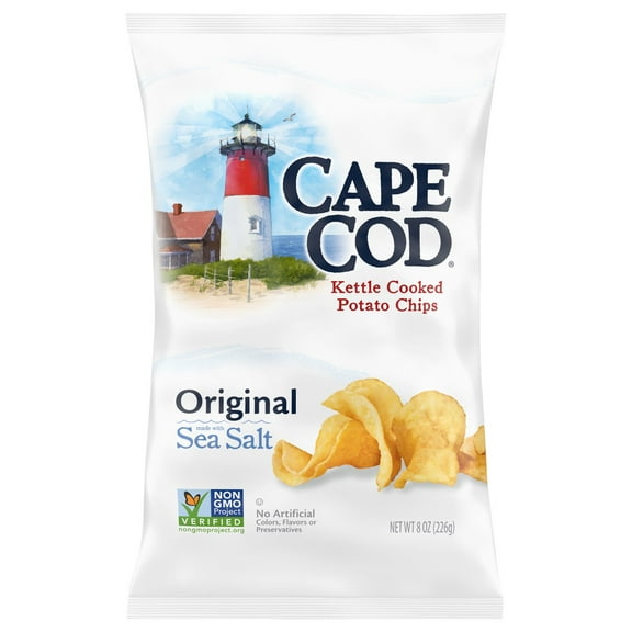 Pack Of 3 Cape Cod Potato Chips Original Kettle Cooked Chips, 8 oz (Package May Vary)