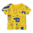 thumbnail image 1 of T-Shirts d'Été pour Filles, Manches Courtes Imprimées Graphiques Décontractées, Col Rond à Volants, Taille 2-3T, 1 of 4