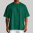 thumbnail image 2 of MNCEKFOD Men's Basic T Shirts Oversized Crew Neck Tshirts Large Size Round Shoulder Sleeve Tee Shirt for Men Green M, 2 of 4