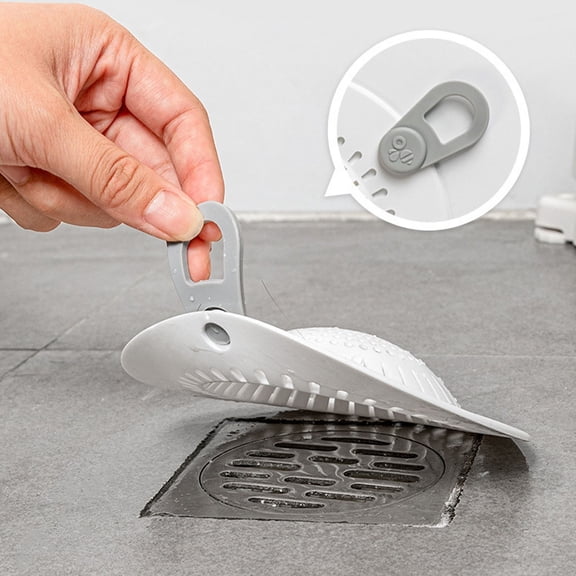 Silicone Drain Hair Catcher with Suction Cupswith a small handle for easy installation,Flat Shower&Bathtub Drain Cover,Anti-Clog Filter Strainer for Bathroom&Kitchen