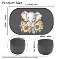 thumbnail image 6 of Garronmavis Sunflower Elephant 2 Pack Baby Window Shade Car Window Shades for Side Window Automotive Interior Sun Protection Glare and UV Rays Protection Car Window Shades, 6 of 7