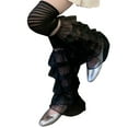 thumbnail image 3 of Women Lace Leg Warmer, Soft Multi-layer Pearls Thigh-high Socks, 3 of 8