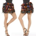 thumbnail image 3 of Yokua Womens Sexy Feather Skirt Fashion Short Mini A line Feathered Tutu Skirt, 3 of 14