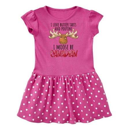 

Inktastic I Love Butter Tarts and Poutine I Moose Be Canadian Pun Gift Baby Girl Dress