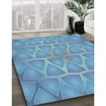 thumbnail image 3 of Ahgly Company Machine Washable Indoor Rectangle Transitional Blue Diamond Blue Area Rugs, 3' x 5', 3 of 7