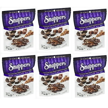Snappers Dark Sea Salt Chocolate, 6 Ounce (Pack of 6)