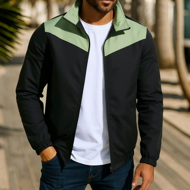 Yusimy Blouson Bombardier Décontracté Léger pour Homme - Design à Blocs de Couleur Style Varsity Classique