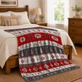 thumbnail image 6 of Nordic Winter Holiday Star Pattern, Festive Holiday Scene, Warm Flannel Blanket for Living Room and Reading Nook with Detailed Artwork, Art Lovers Christmas Gift, Festive Home Decor, 6 of 7