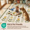 thumbnail image 4 of Design&I 8'x10' Washable Area Rug Sleek Flatweave Pet Friendly Olive Gold Geometric Floral Elegance Golden Accents Symmetrical Botanical with Art for King Size Bedroom, Under Bed, 4 of 7