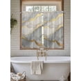 thumbnail image 7 of Tier Curtains 45 Inches Long, Marble Grey Window Treatment Curtain Drapes, Modern Gold Luxury Neutral Texture Small Curtain Drapes for Bathroom Laundry Room, 27.5"x45", 2 Panels, 7 of 7
