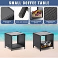 thumbnail image 4 of 3 Pcs Patio Chaise Lounge with Coffee Table Cushion&Pillow Outdoor Lounge Chair Chaise Lounger Patio Reclining Chair 5 Angle Adjustment PE Rattan for Courtyards Poolside Garden, 4 of 10