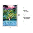 thumbnail image 2 of Fly Hawaiian Air - Hawaii Women on the Beach - Hawaiian Airlines - Vintage Airline Travel Poster c.1970s - Master Art Print (Unframed) 12in x 18in, 2 of 4