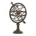 thumbnail image 6 of DecMode Traditional Armillary Sphere With Pierced Arrow Metal Decorative Globe with Distressed Brass Finish, 14"W x 25"H, 6 of 13
