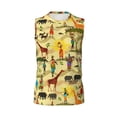 thumbnail image 6 of Lsque Ethnic African Print Men's Cotton Blend Sleeveless Muscle Shirts (S-3XL)- Moisture Wicking, Odor Protection, UPF 30+,X-Large, 6 of 8