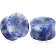 thumbnail image 6 of Lapis Lazuli Semi-Precious Stone Blue Spot Ear Plugs - 8 Gauge to 00G, 6 of 9