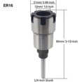 thumbnail image 2 of 1/4 Inch Shank ER16 Router Collet Extension Rod Collect Chucks Adapter with 6.5mm Spring Collet Set for CNC Milling Lathe Tool, 2 of 5