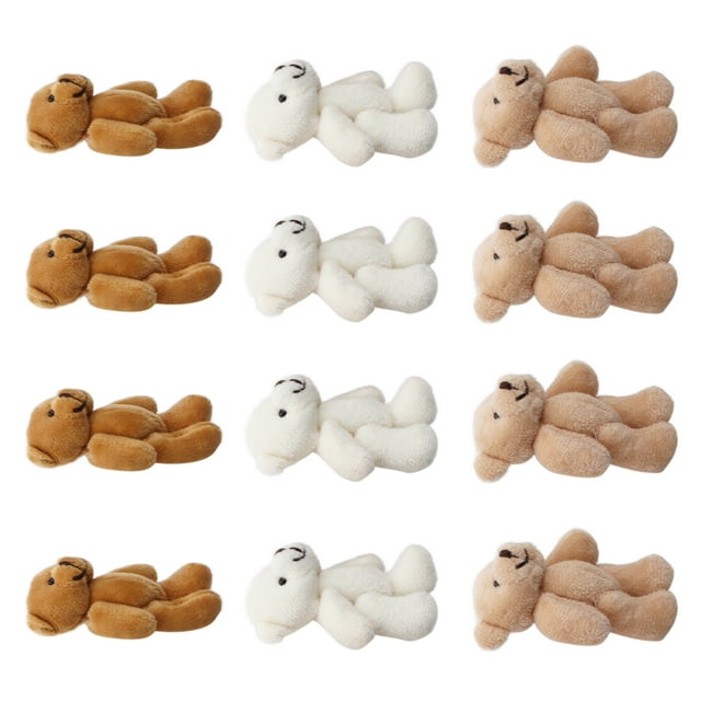 Mini Ourson en Peluche, 12 Pcs Mini Ourson en Peluche Mini Poupée Ours Minuscules Conception à l'Épreuve du Futur