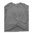 thumbnail image 2 of Womens Plus Grey and White Stripe Knotted Hem Long Sleeve Shirt T-Shirt Top 3X, 2 of 2