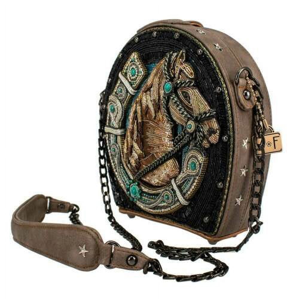 Mary Frances Beaded Ready to Ride Horse Black Blue Handbag Bag Shoe New