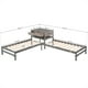 thumbnail image 5 of Camas con plataforma en forma de L de tamaño doble con cajón vinculado con mesa rectangular incorporada,Gris, 5 of 8
