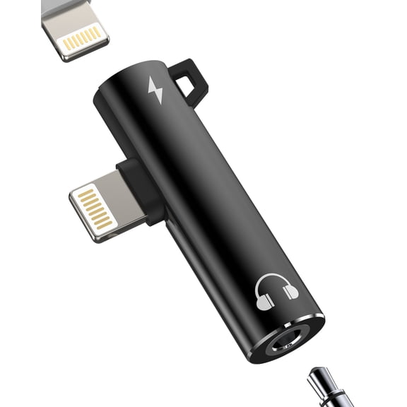 Headphone Adapter Compatible for Lightning to 3.5mm AUX Audio Jack and Charger Dongle Earphone Splitter Compatible for iPhone 11 12 13 14 Pro max 8Plus for iPad Air Converter power charging connector