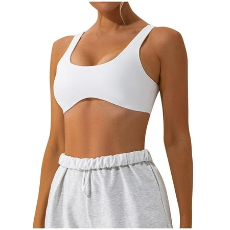 LLYwey Backless Push Up Bras for Women On Clearance Women s No Underwire Tight Sports Bra Training Running Quick-drying Fitness Yoga Bra Women s Plus Size Nylon Padded Bra Style LW-280 White S