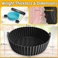 thumbnail image 3 of 8.5 Inch Round Reusable Silicone Air Fryer Liners 2 Pack, Non-Stick Cooking Insert Mats with Handles, Universal Fit for Air Fryer Baskets, 3 of 8