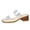 White Sandals, variant on Heeled Sandals for Women Two Strap Raffia Sandals Square Open Toe Slip On Mules Block Chunky Heels White Sandals 36