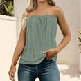 thumbnail image 2 of QIJUNTUO Women's Bandeau Tube Top With Elasticized Waist For Beach & Pool Parties Green, 2 of 5