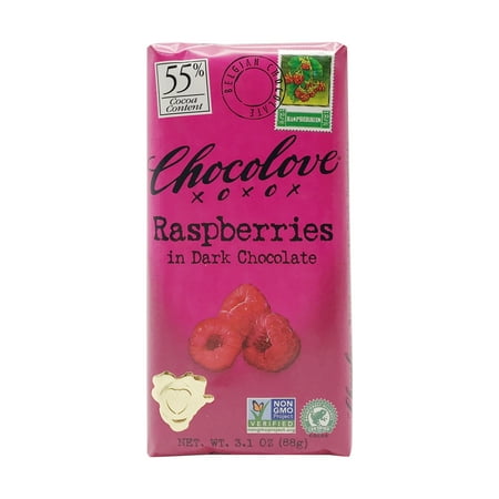 - Raspberries In Dark Chocolate, 3.1 oz