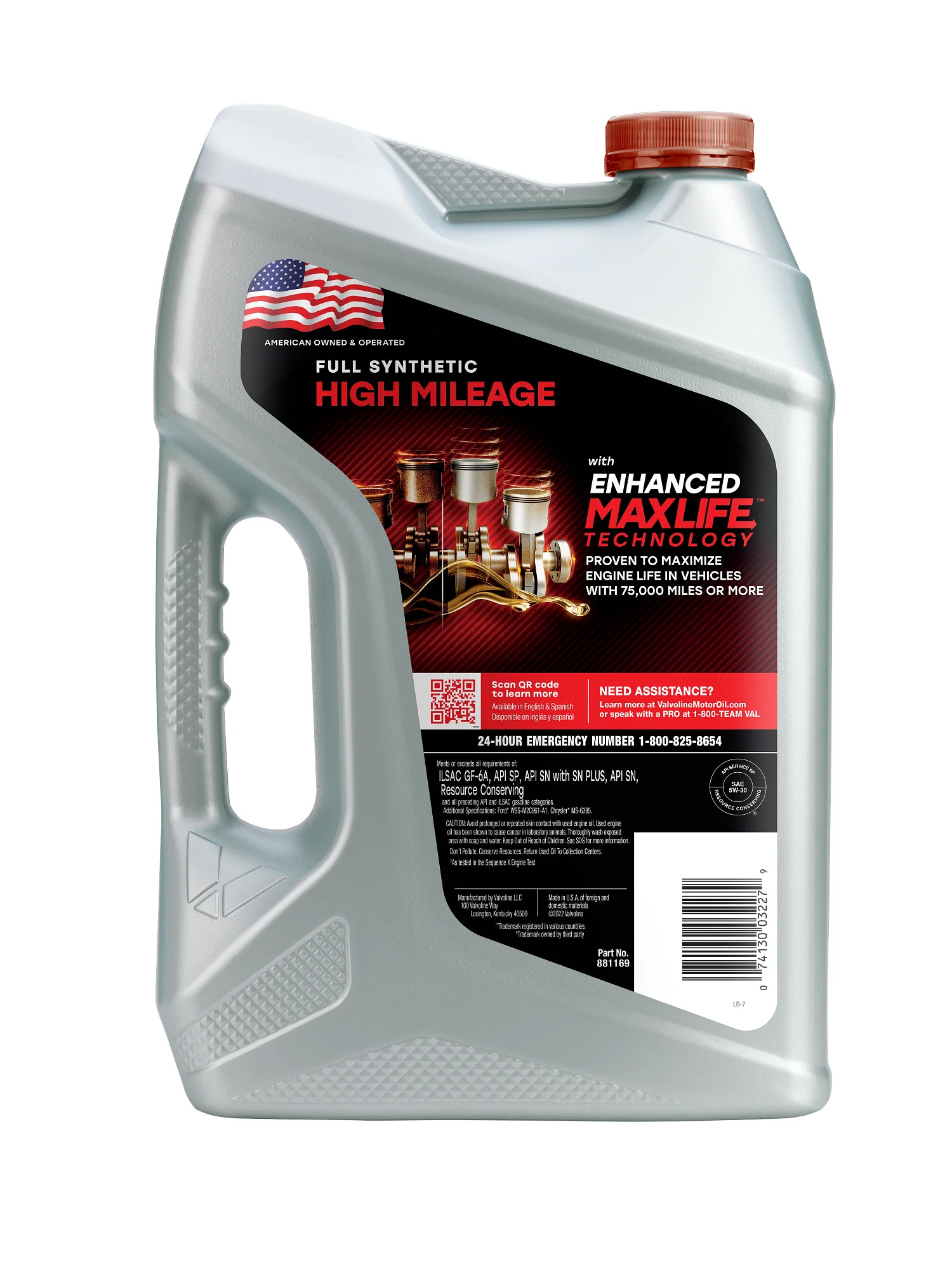 Valvoline Full Synthetic High Mileage with MaxLife Technology Motor Oil SAE 5W-30 - image 3 of 12