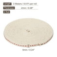 thumbnail image 2 of 6mm Flat Wide 3 Meter/10Ft Long Cotton Oil Lamp Wick with Red Stitch, 2 Roll, 2 of 5