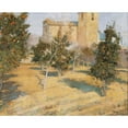 thumbnail image 2 of Joaquin Mir Trinxet 14x12 Gold Ornate Wood Frame and Double Matted Museum Art Print Titled - The Rector's Orchard (1896), 2 of 4